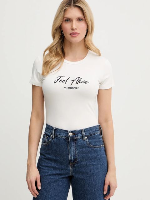 Patrizia Pepe t-shirt damski kolor biały 8M1807 J051 - zdjęcie produktu nr 1