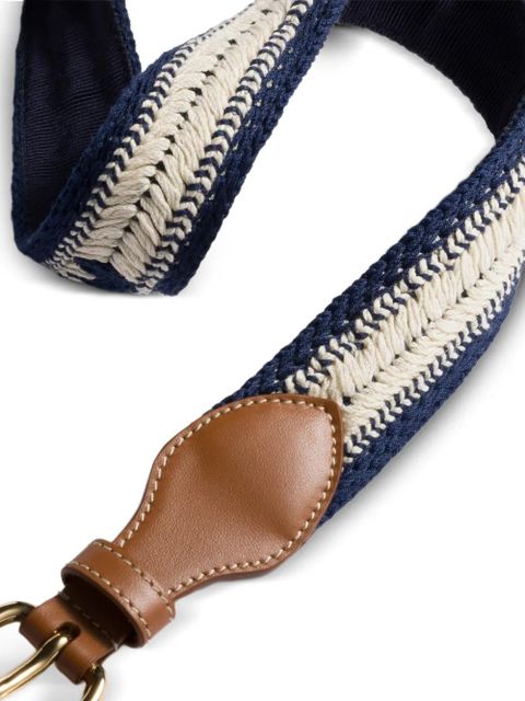 Miu Miu leather and cotton crochet belt - Blue - zdjęcie produktu nr 2