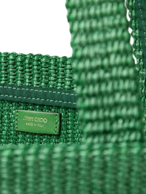 Jimmy Choo logo-embroidered tote bag - Green