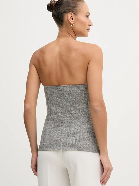 Sisley bluzka damska kolor czarny wzorzysta 5D12LH01R