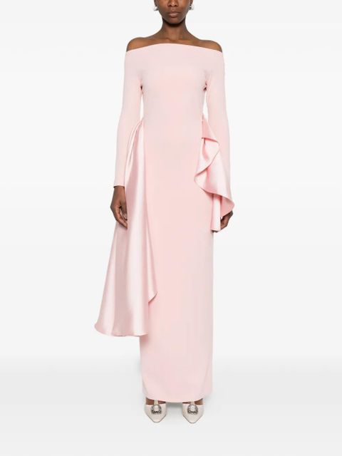 Solace London ruffled long sleeve maxi dress - Pink