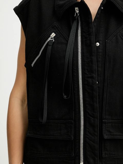 Pinko bezrękawnik bawełniany damski kolor czarny przejściowy 105237 A2M8