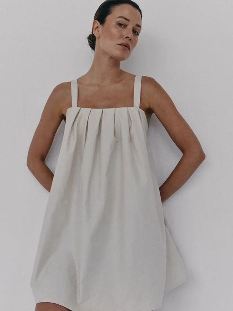 MUUV. sukienka JELLE kolor beżowy mini oversize