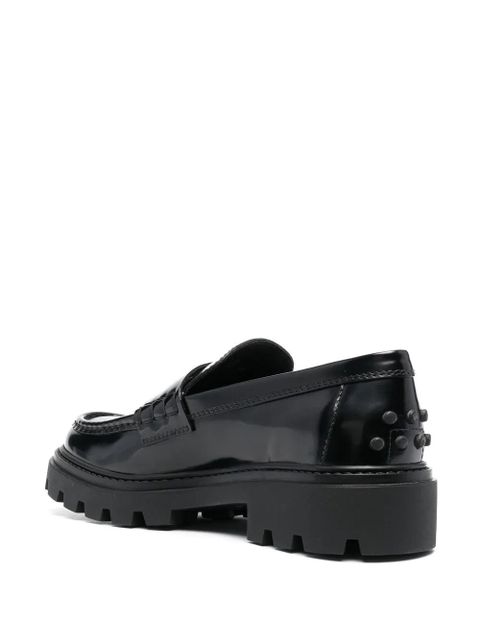 Tod's penny-slot leather loafers - Black