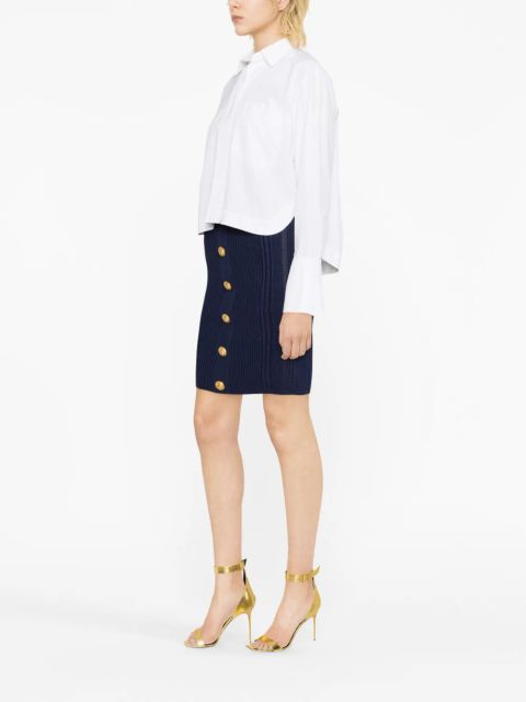 Balmain cable-knit pencil skirt - Blue