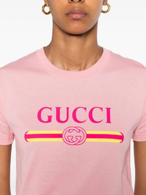 Gucci logo-print cotton t-shirt - Pink