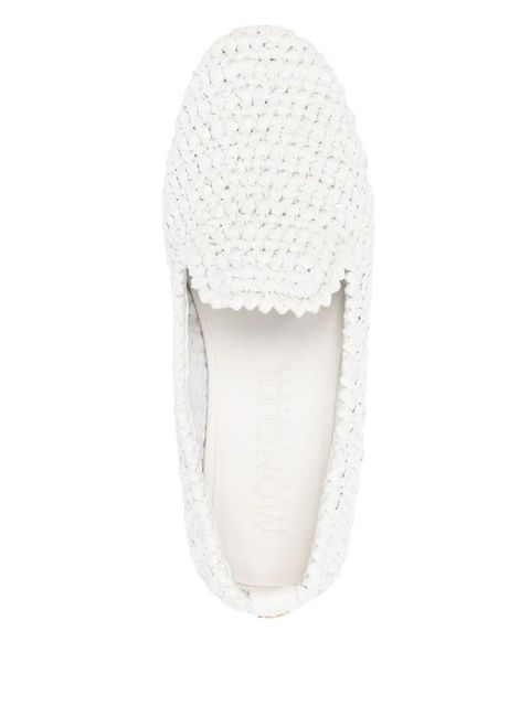 Moncler interwoven-design slippers - White