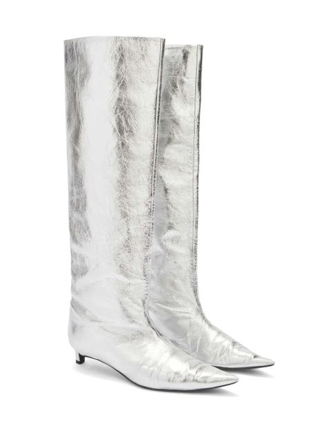Jil Sander 30mm metallic knee boots - Grey - zdjęcie produktu nr 2
