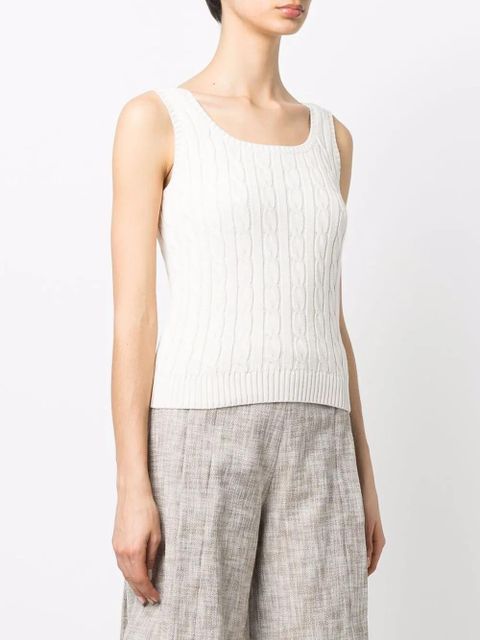 Lauren Ralph Lauren cable-knit scoop-neck top - Neutrals