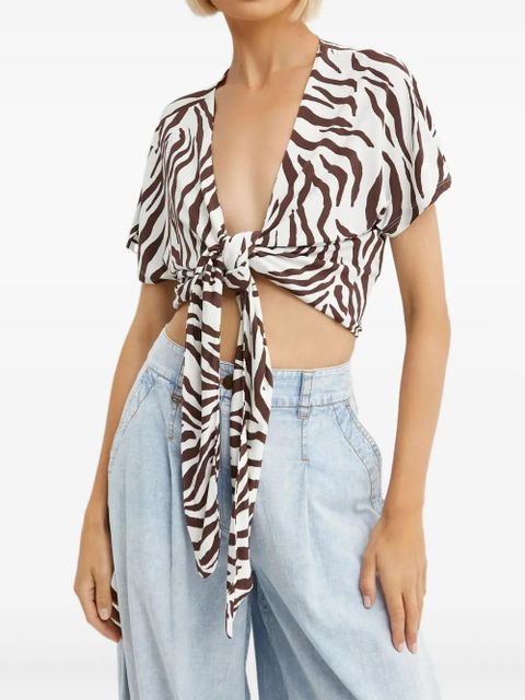 Max Mara Favore zebra-pattern top - White - zdjęcie produktu nr 2