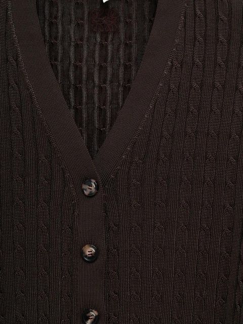 LOEWE cable-knit buttoned cardigan - Brown - zdjęcie produktu nr 2
