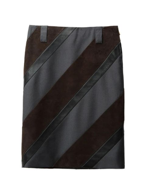 Versace striped suede mini skirt - Grey - zdjęcie produktu nr 1