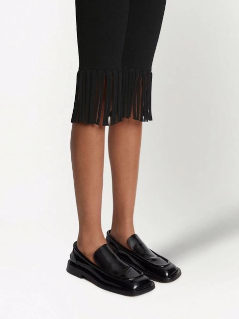 Proenza Schouler textured fringed biker shorts - Black