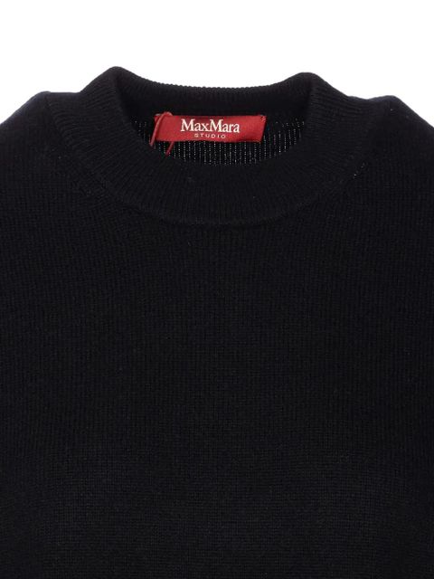 Max Mara crew-neck side-split sweater - Black