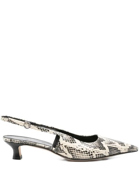 Aeyde 40mm snakeskin slingback pumps - Neutrals - zdjęcie produktu nr 1