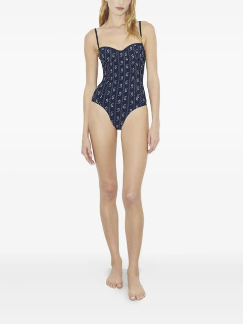 Tory Burch printed underwire swimsuit - Blue