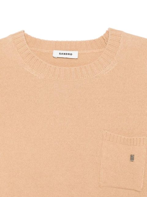 SANDRO pocket short-sleeve sweater - Brown - zdjęcie produktu nr 2