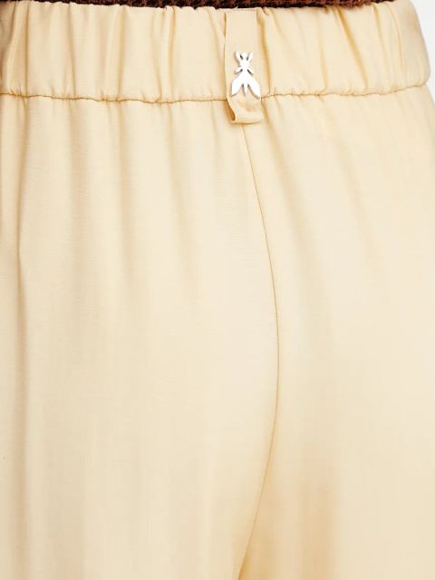 Patrizia Pepe spodnie damskie kolor beżowy szerokie high waist 2P1673 A057