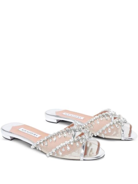 Aquazzura Temptation Crystal sandals - Silver - zdjęcie produktu nr 1