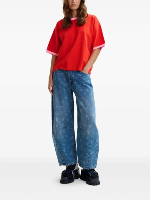 Essentiel Antwerp contrast-trim T-shirt - Red - zdjęcie produktu nr 2