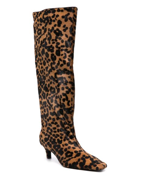 TOTEME 35mm leopard-print brushed boots - Brown - zdjęcie produktu nr 2