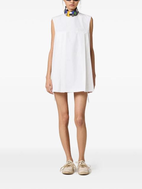 Miu Miu flared logo cotton mini dress - White - zdjęcie produktu nr 2