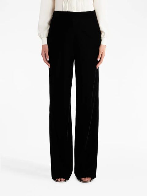 ETRO velvet straight-leg trousers - Black