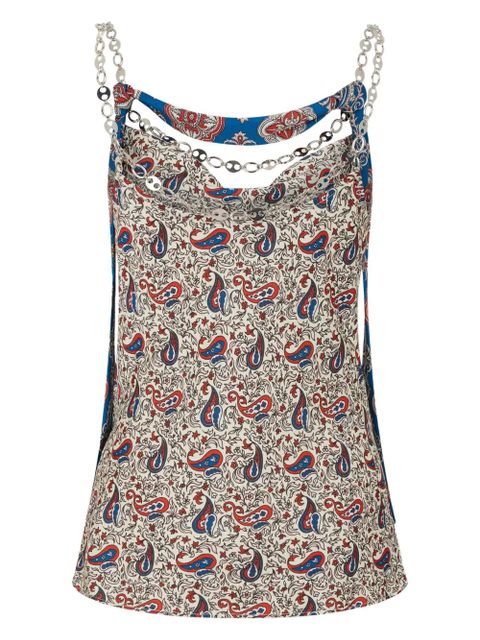 Rabanne paisley-print top - Neutrals