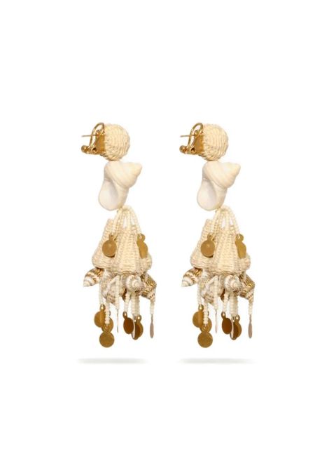 Johanna Ortiz Serenade In Swim shell-detail drop earrings - Gold - zdjęcie produktu nr 2