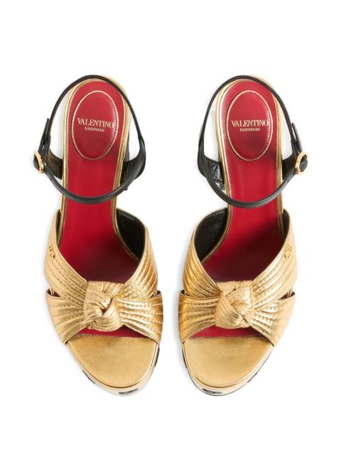 Valentino Garavani knot-detail heeled sandals - Gold