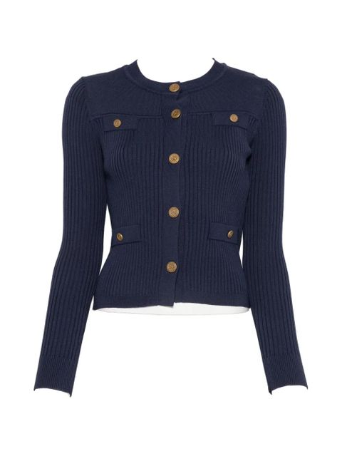 TWINSET ribbed-knit button-up cardigan - Blue - zdjęcie produktu nr 1