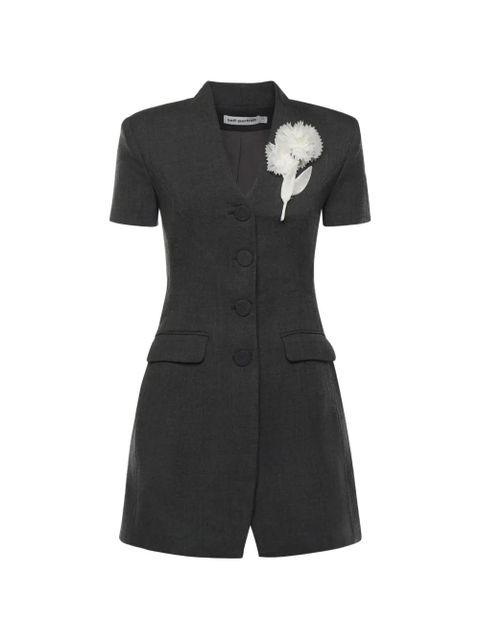 Self-Portrait floral appliqué buttoned dress - Grey - zdjęcie produktu nr 1