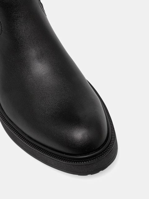 Liu Jo kozaki skórzane LONDON 04 damskie kolor czarny na płaskim obcasie SF5031P010222222