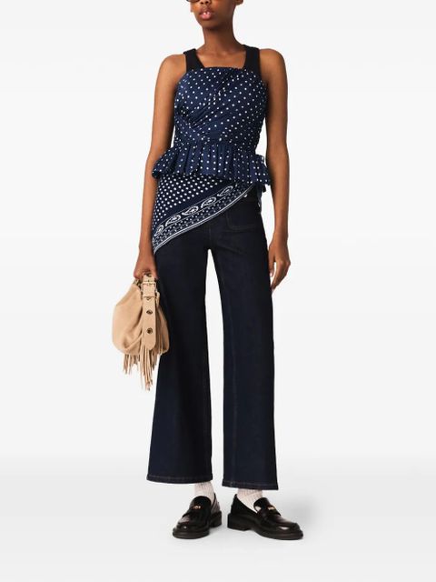 Maje polka-dot strapless blouse - Blue - zdjęcie produktu nr 2