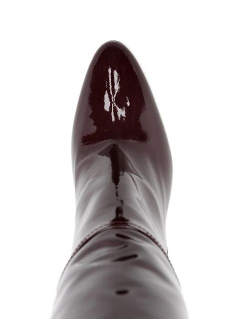 Paris Texas 105mm pointed block heel boots - Red