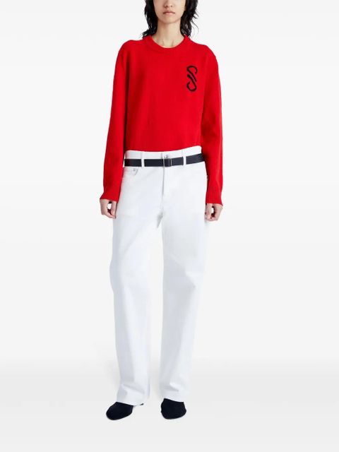 Proenza Schouler intarsia knit-logo merino-wool jumper - Red - zdjęcie produktu nr 2