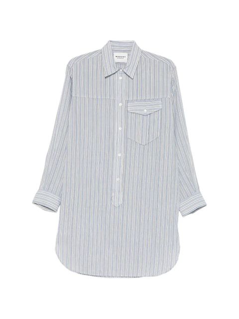 MARANT ÉTOILE Loriane striped chest-pocket shirt dress - Blue - zdjęcie produktu nr 1