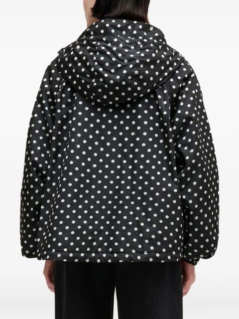 GANNI polka-dot hooded coat - Black - zdjęcie produktu nr 2