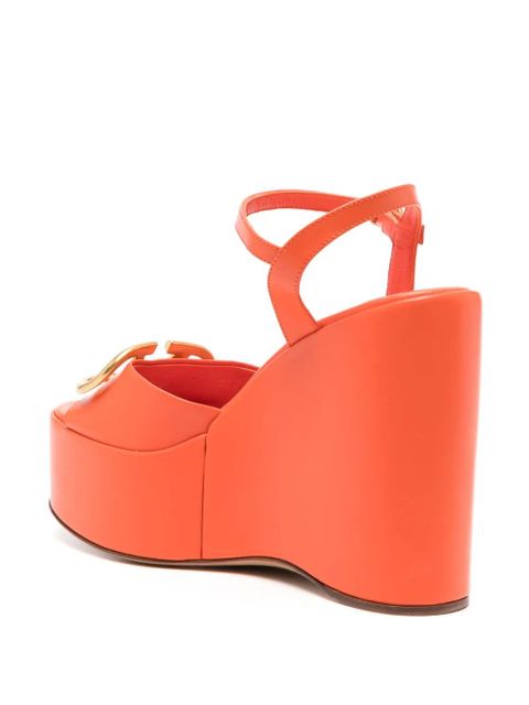 Valentino Garavani Vlogo leather sandals - Orange