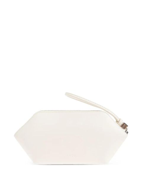 GANNI raspberry-print wristlet clutch bag - Neutrals