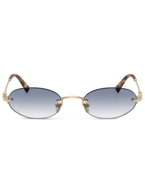 Miu Miu Eyewear oval-frame sunglasses - Gold - zdjęcie produktu nr 1