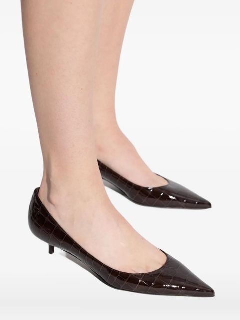 Jimmy Choo pointed crocodile-effect pumps - Brown