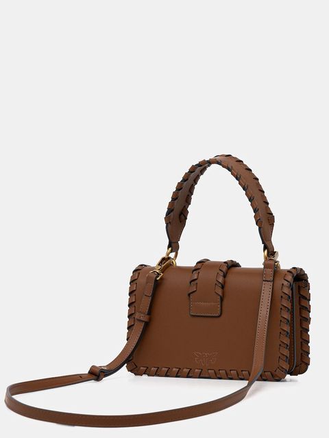 Pinko torebka skórzana kolor brązowy 100059 A2OR