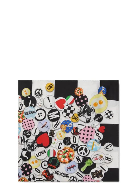 Moschino checkerboard-print silk scarf - Black - zdjęcie produktu nr 2