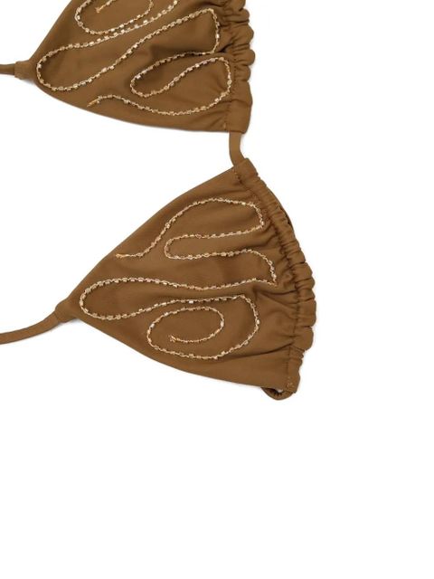 Paloma Wool Sharpie bead-embellished bikini top - Brown - zdjęcie produktu nr 2