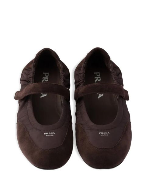 Prada Collapse suede ballet flats - Brown