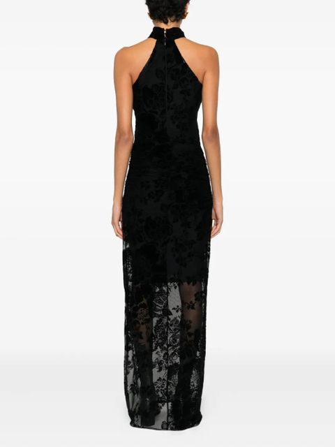 PINKO floral halter-neck dress - Black