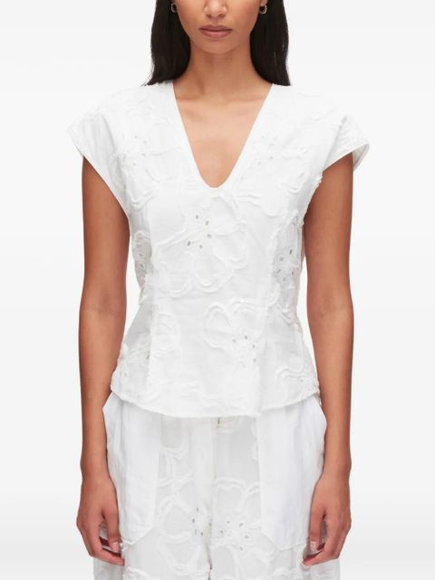 3.1 Phillip Lim floral V-neck blouse - White