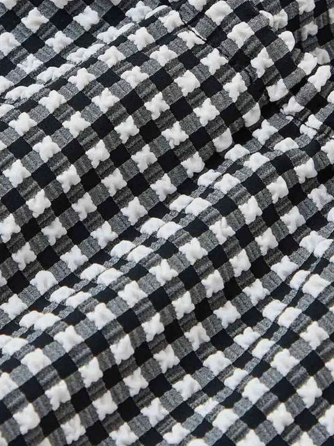 Hunza G halterneck gingham seersucker mini dress - White