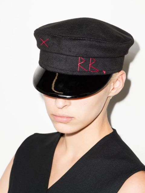 Ruslan Baginskiy embroidered monogram baker boy hat - Black - zdjęcie produktu nr 2